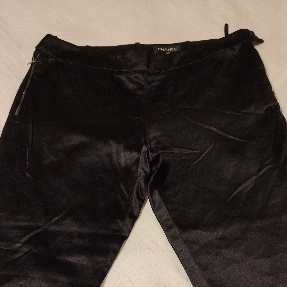 CHANEL Black Dress Pants Silk Elegance